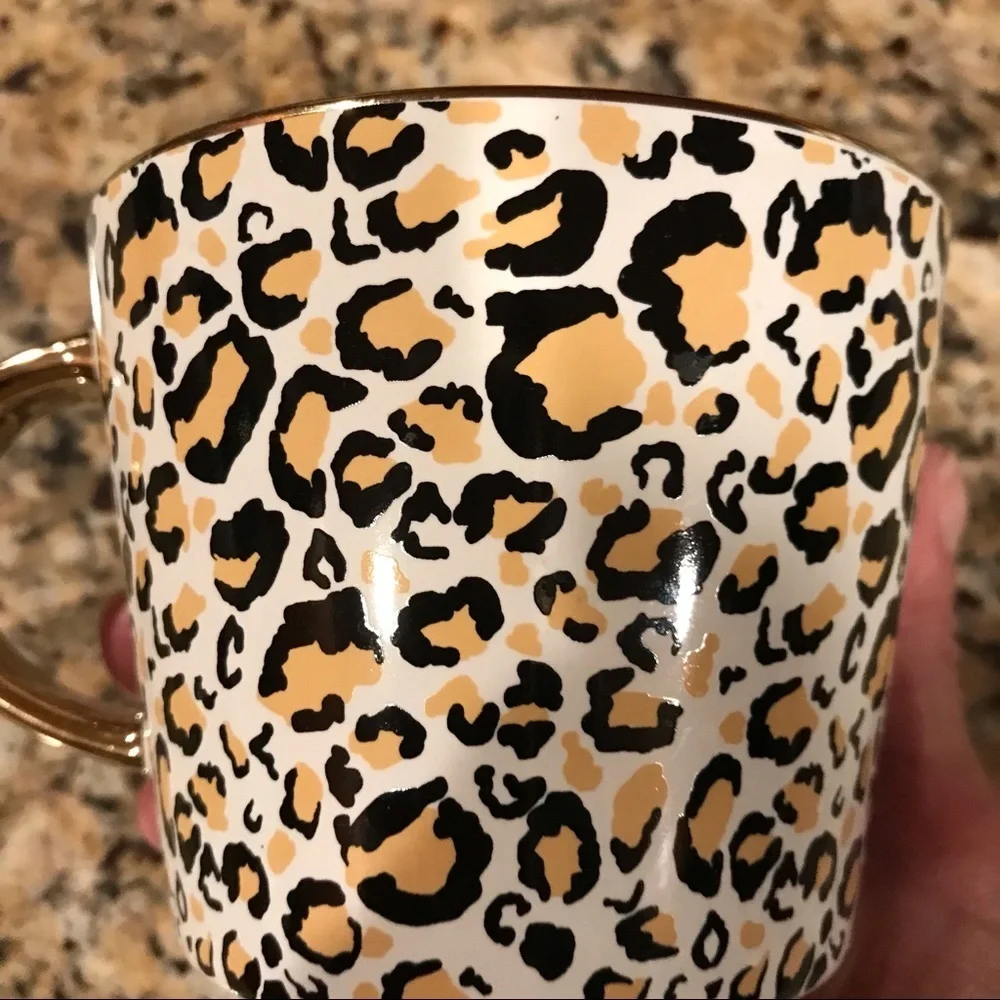☕️prima design Gold & Leopard Coffee Mug